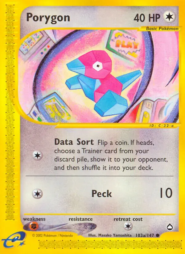 Carta Porygon 103b de Aquapolis