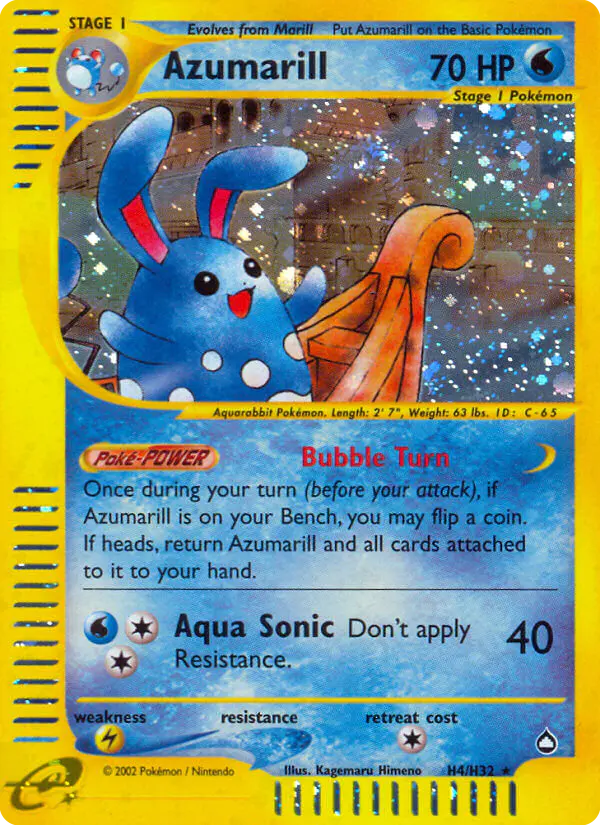 Carta Azumarill H04 de Aquapolis