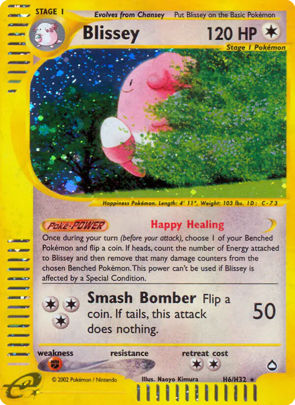 Carta Blissey H06 de Aquapolis
