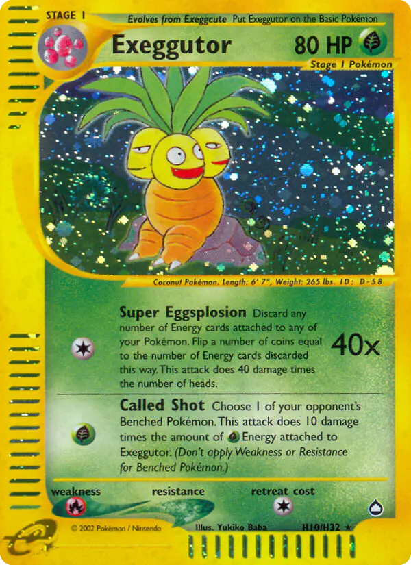 Carta Exeggutor H10 de Aquapolis