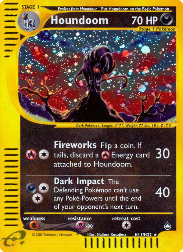 Carta Houndoom H11 de Aquapolis