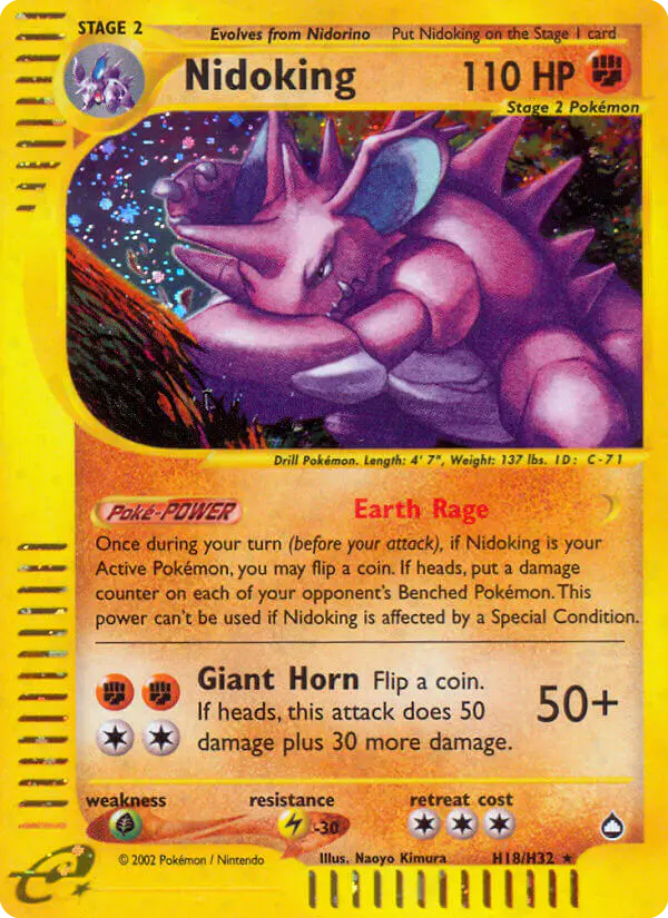 Carta Nidoking H18 de Aquapolis