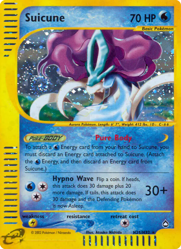 Carta Suicune H25 de Aquapolis