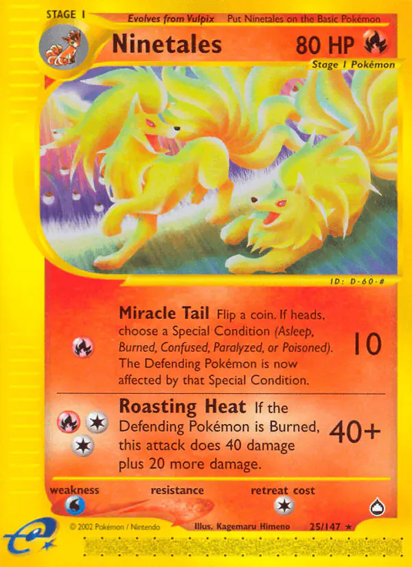 Carta Ninetales 25/147 de Aquapolis