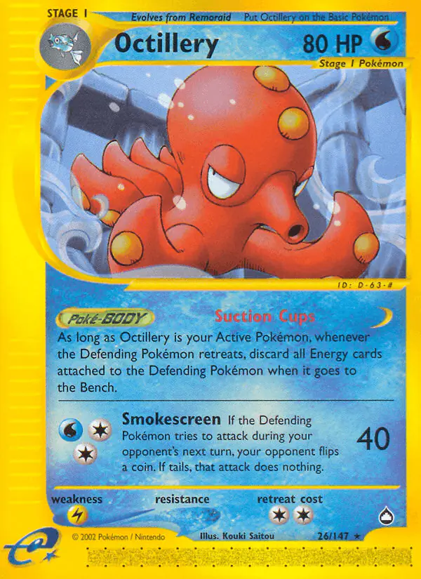 Carta Octillery 26/147 de Aquapolis