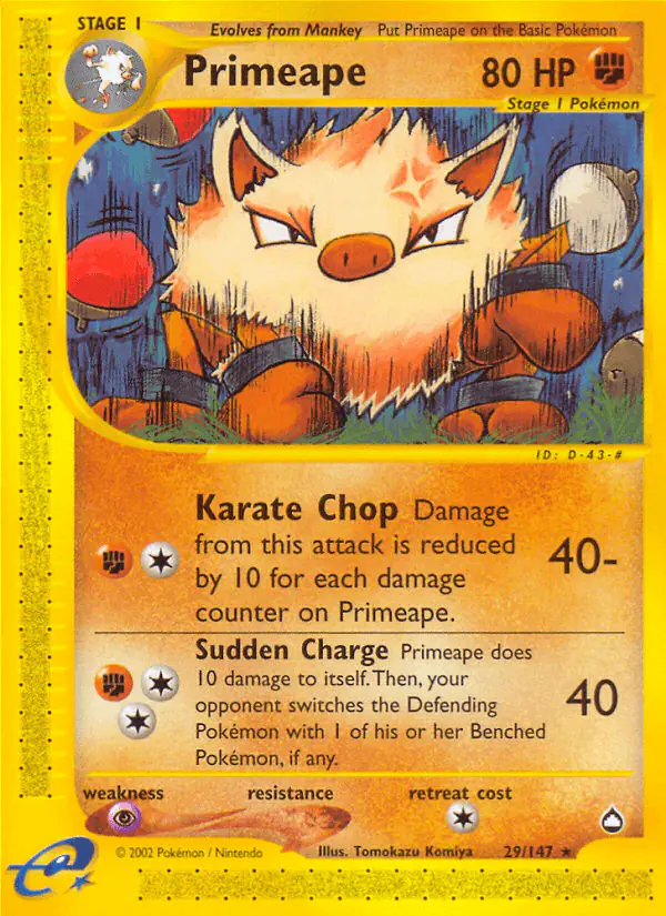 Carta Primeape 29/147 de Aquapolis