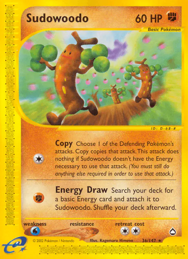 Carta Sudowoodo 36/147 de Aquapolis