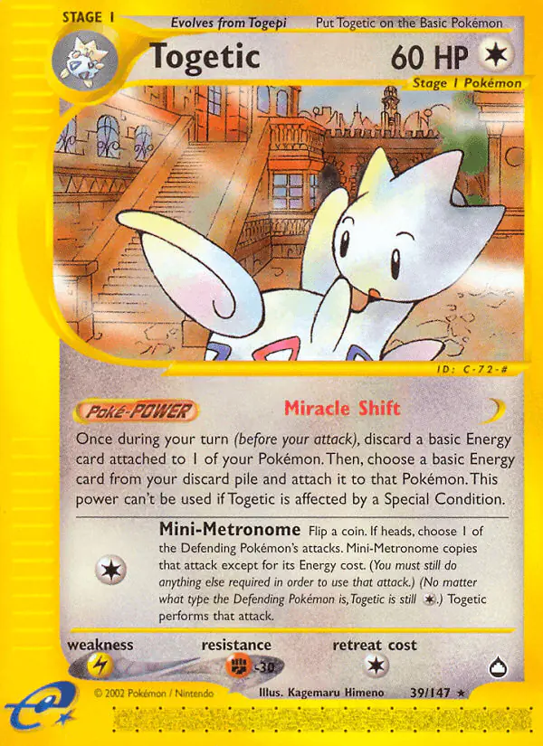 Carta Togetic 39/147 de Aquapolis