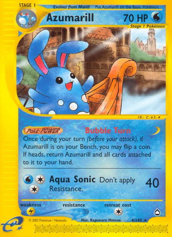 Carta Azumarill 4/147 de Aquapolis
