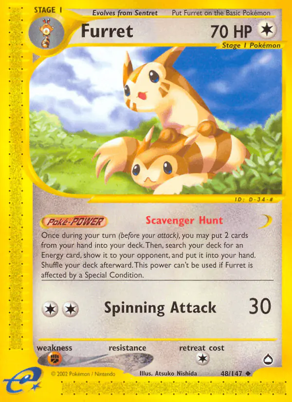 Carta Furret 48/147 de Aquapolis