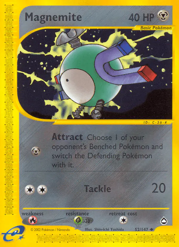 Carta Magnemite 52/147 de Aquapolis