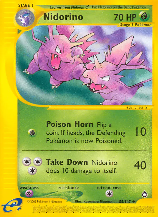 Carta Nidorino 55/147 de Aquapolis