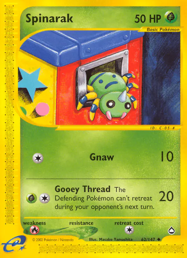 Carta Spinarak 62/147 de Aquapolis