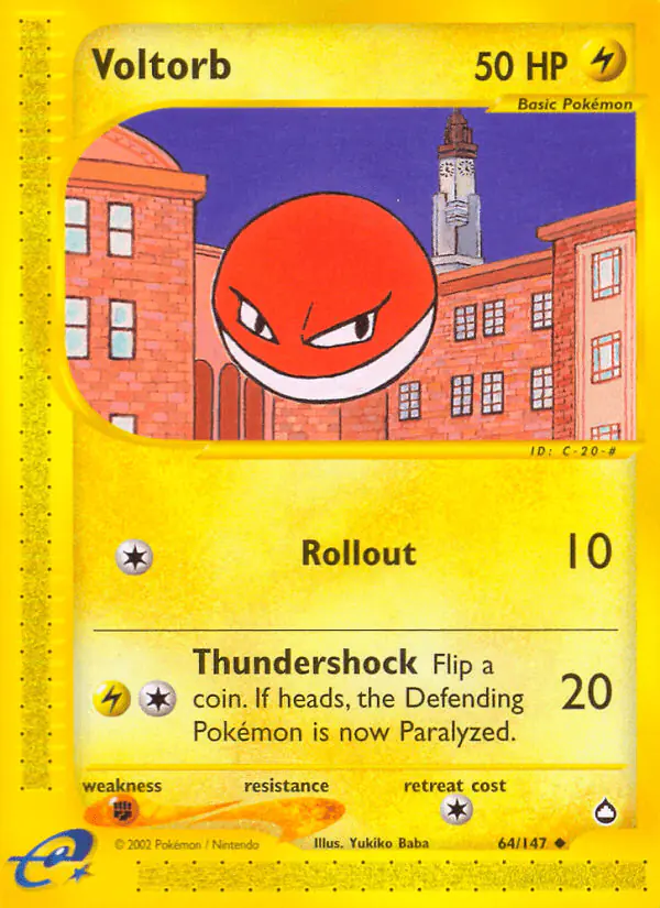 Carta Voltorb 64/147 de Aquapolis