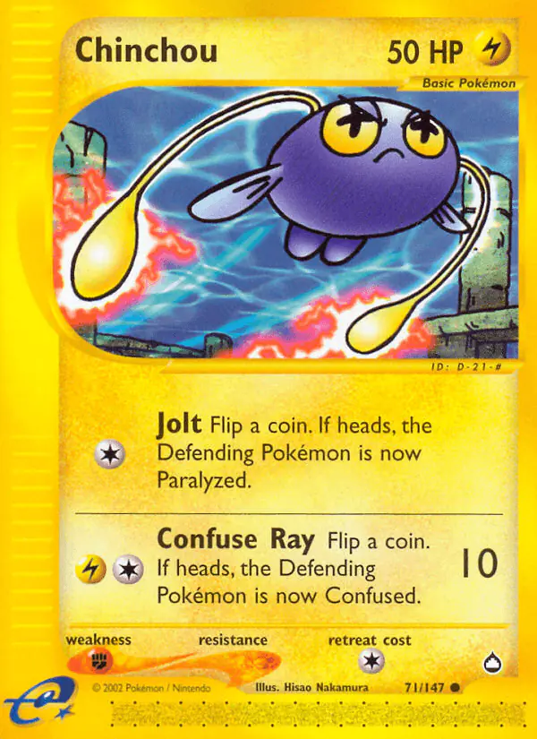 Carta Chinchou 71/147 de Aquapolis