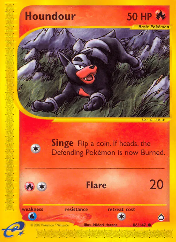 Carta Houndour 86/147 de Aquapolis