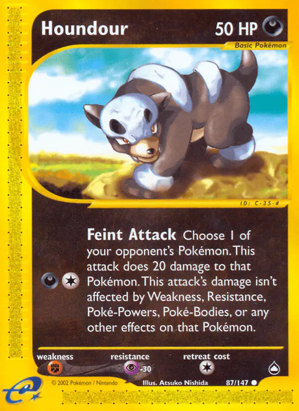 Carta Houndour 87/147 de Aquapolis