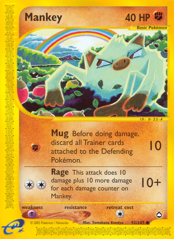 Carta Mankey 92/147 de Aquapolis