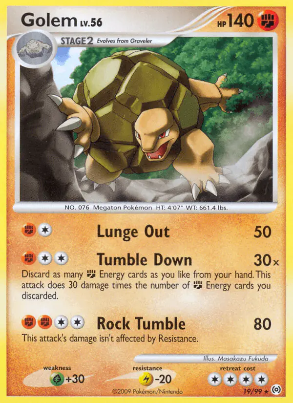 Carta Golem 19/99 de Arceus