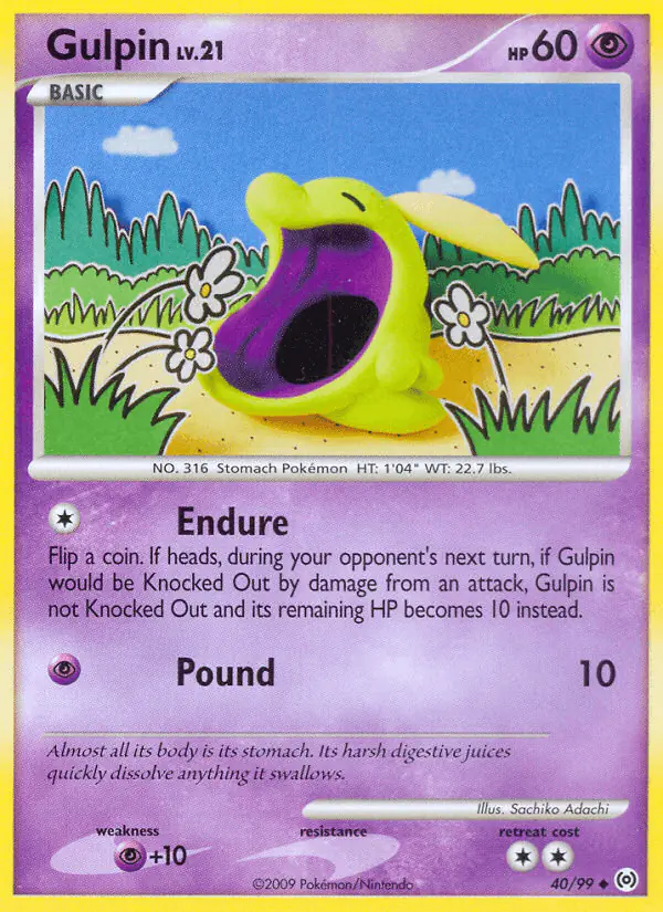 Carta Gulpin 40/99 de Arceus