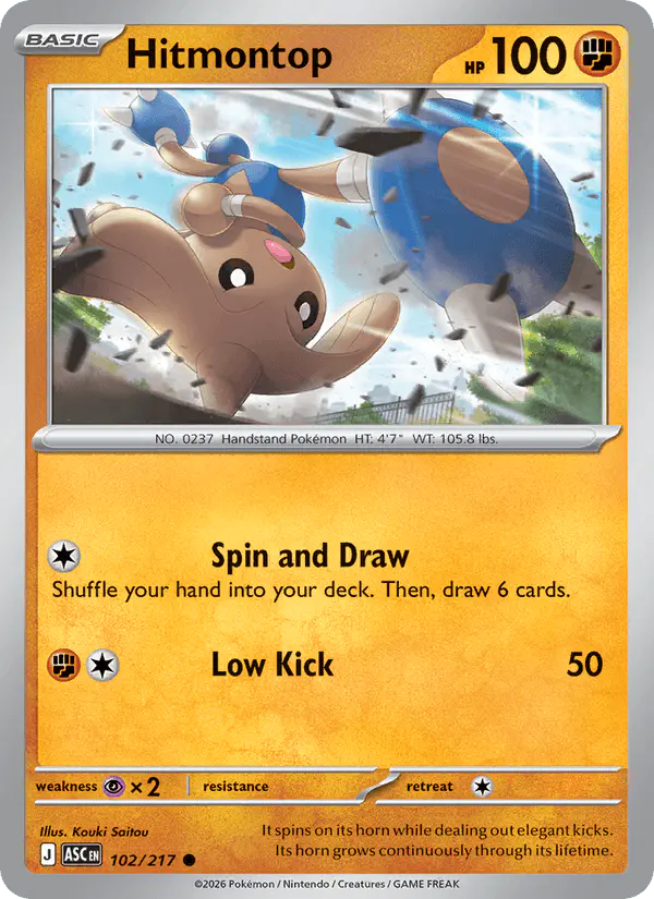 Carta Hitmontop 102/217 de Ascended Heroes