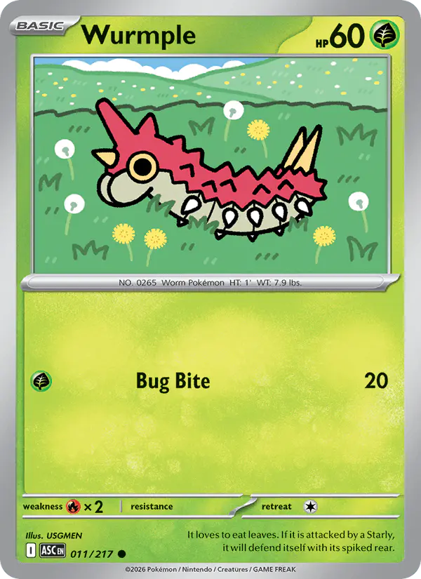 Carta Wurmple 011/217 de Ascended Heroes