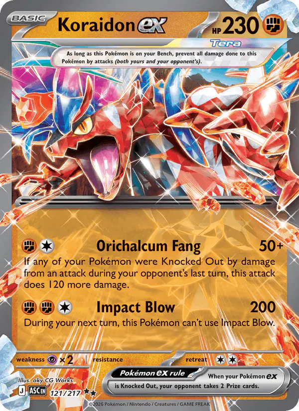 Carta Koraidon ex 121/217 de Ascended Heroes