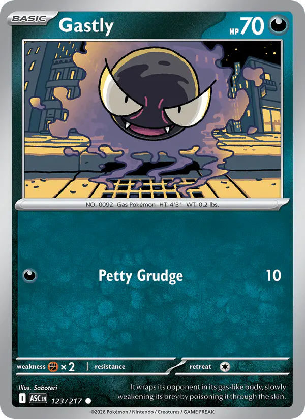 Carta Gastly 123/217 de Ascended Heroes
