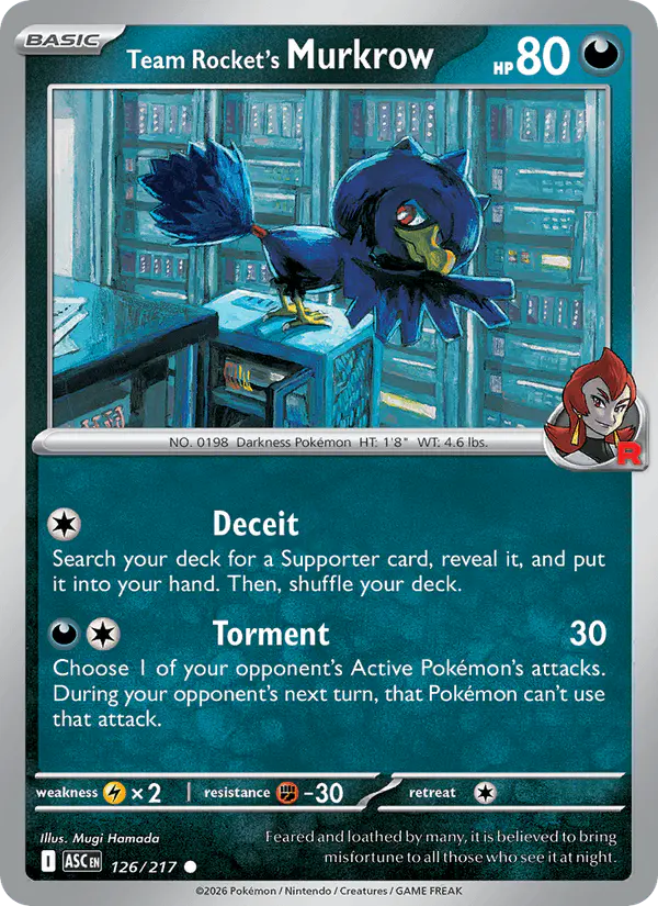 Carta Team Rocket's Murkrow 126/217 de Ascended Heroes