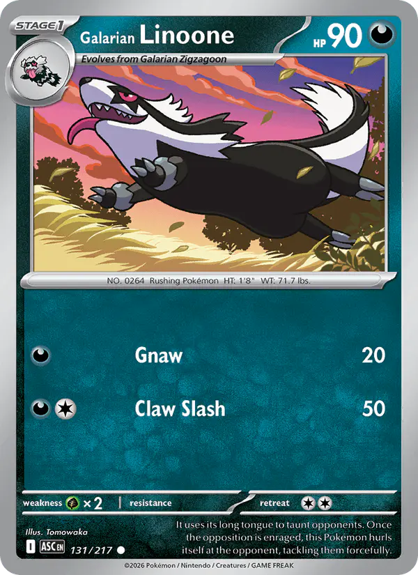 Carta Galarian Linoone 131/217 de Ascended Heroes