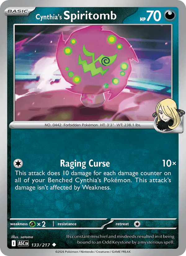 Carta Cynthia's Spiritomb 133/217 de Ascended Heroes