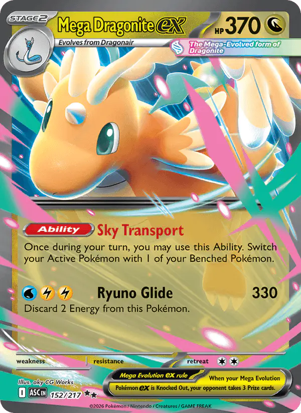 Carta Mega Dragonite ex 152/217 de Ascended Heroes