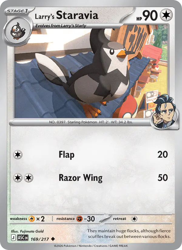 Carta Larry's Staravia 169/217 de Ascended Heroes