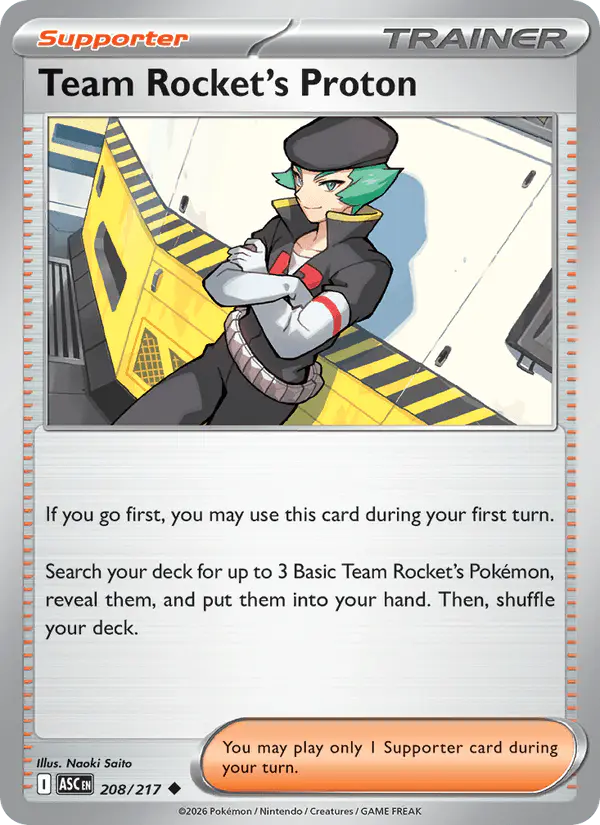 Carta Team Rocket's Proton 208/217 de Ascended Heroes
