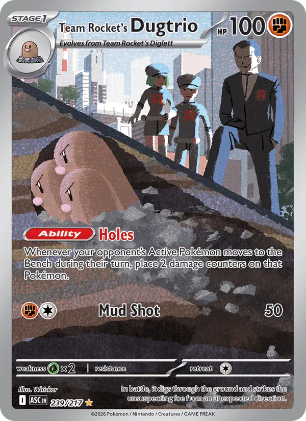 Carta Team Rocket's Dugtrio 239/217 de Ascended Heroes