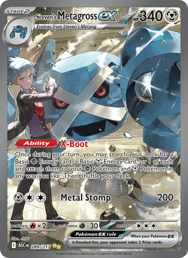 Carta Steven's Metagross ex 289/217 de Ascended Heroes