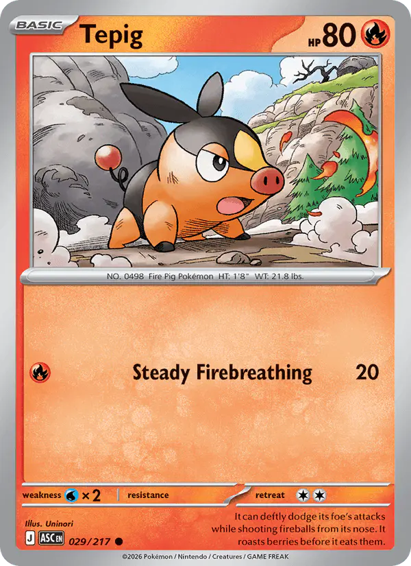 Carta Tepig 029/217 de Ascended Heroes