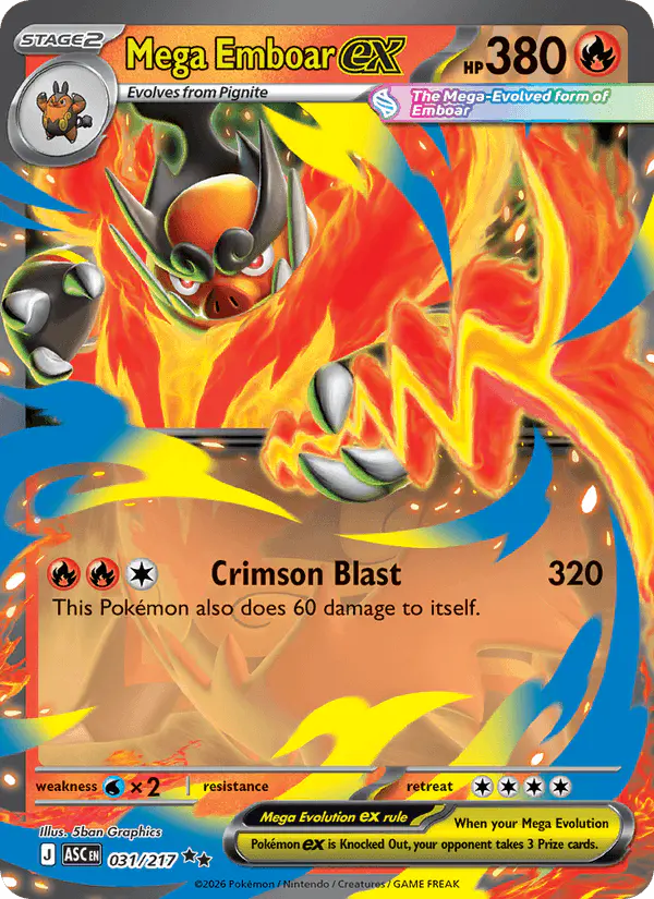 Carta Mega Emboar ex 031/217 de Ascended Heroes