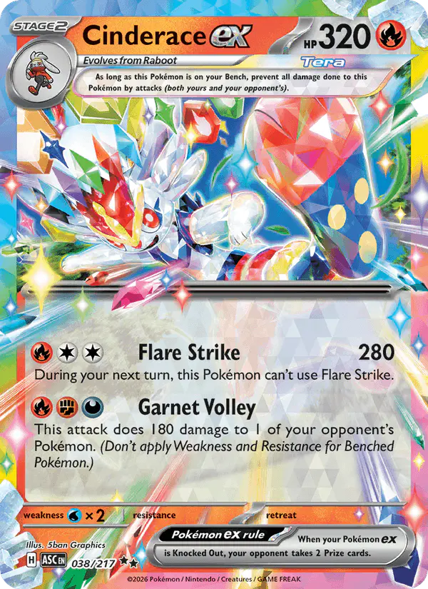 Carta Cinderace ex 038/217 de Ascended Heroes