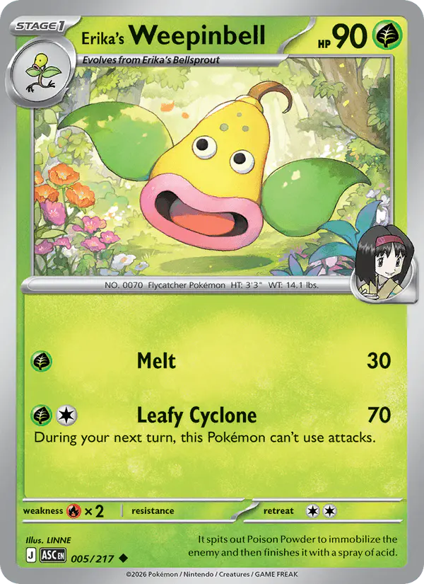 Carta Erika's Weepinbell 005/217 de Ascended Heroes