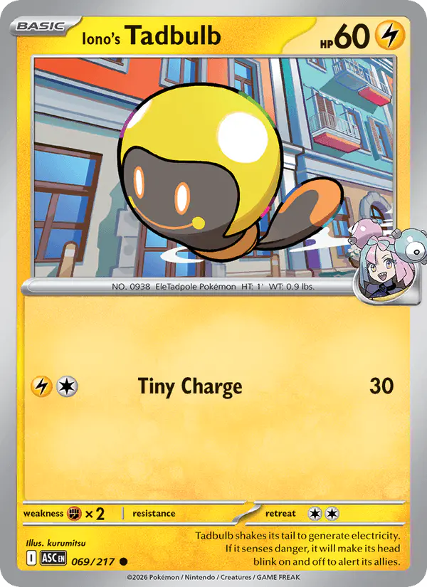 Carta Iono's Tadbulb 069/217 de Ascended Heroes