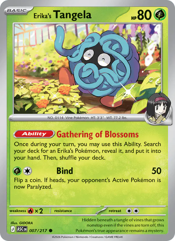 Carta Erika's Tangela 007/217 de Ascended Heroes