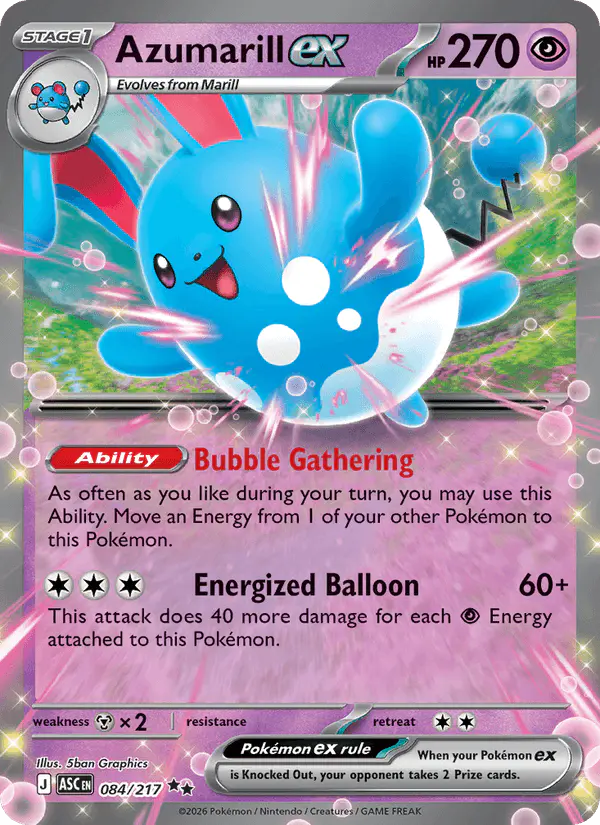 Carta Azumarill ex 084/217 de Ascended Heroes