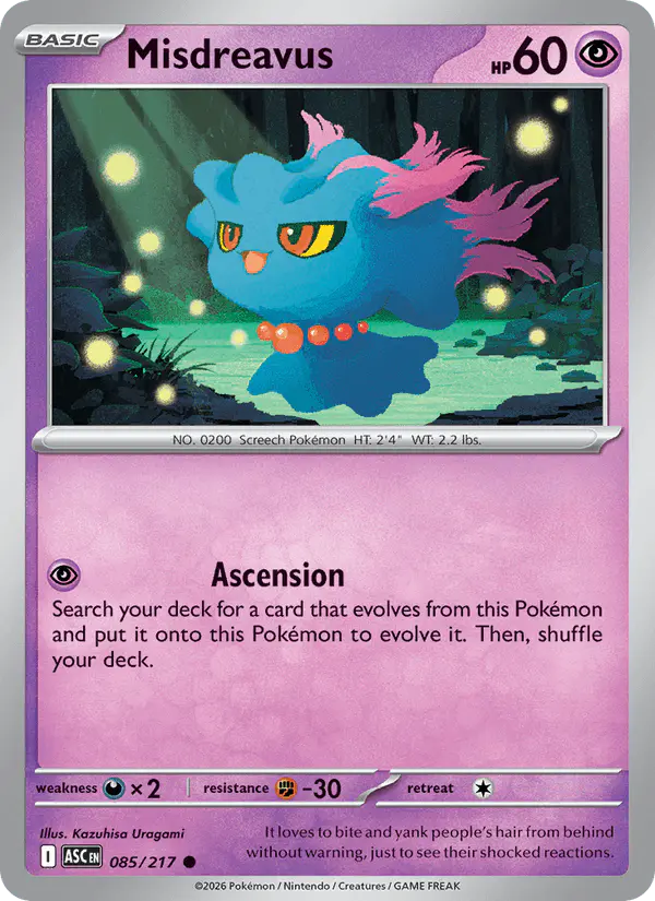Carta Misdreavus 085/217 de Ascended Heroes