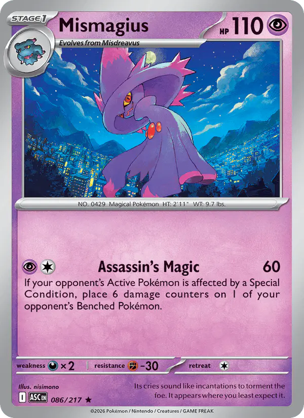 Carta Mismagius 086/217 de Ascended Heroes
