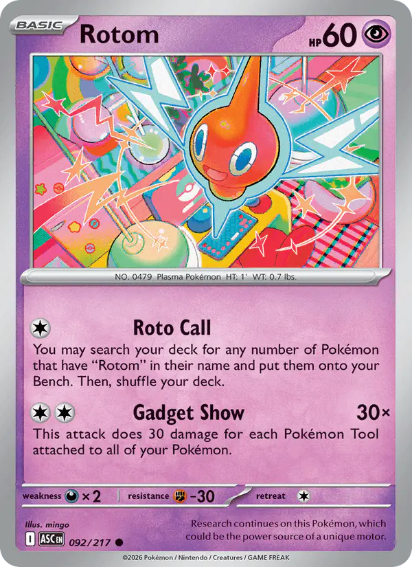 Carta Rotom 092/217 de Ascended Heroes