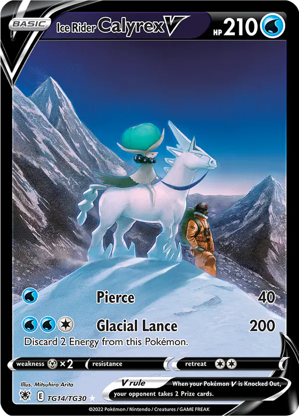 Carta Ice Rider Calyrex V TG14 de Astral Radiance Trainer Gallery