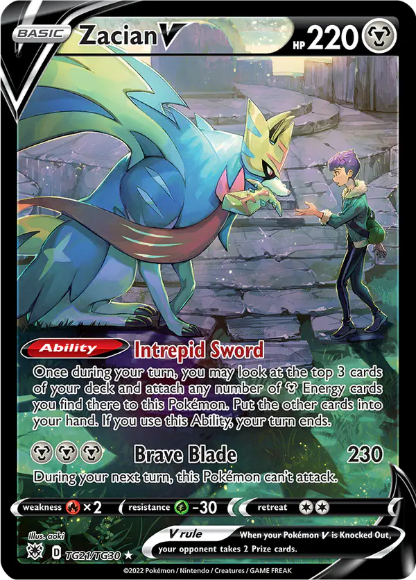 Carta Zacian V TG21 de Astral Radiance Trainer Gallery