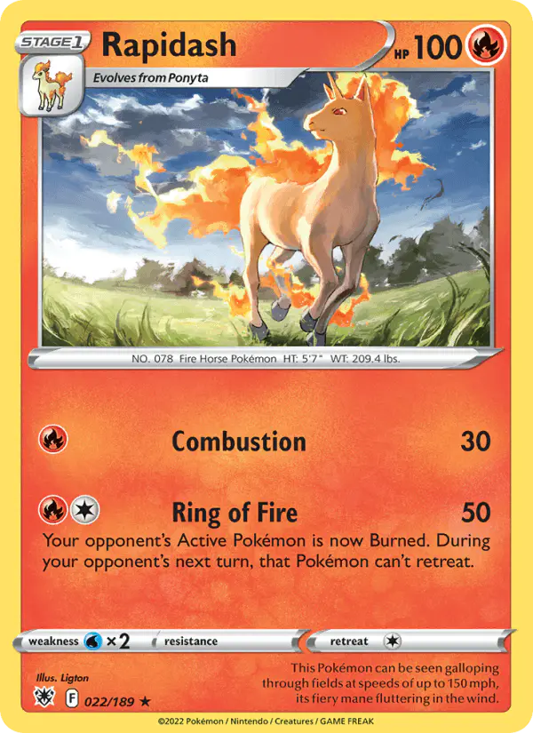 Carta Rapidash 022/189 de Astral Radiance