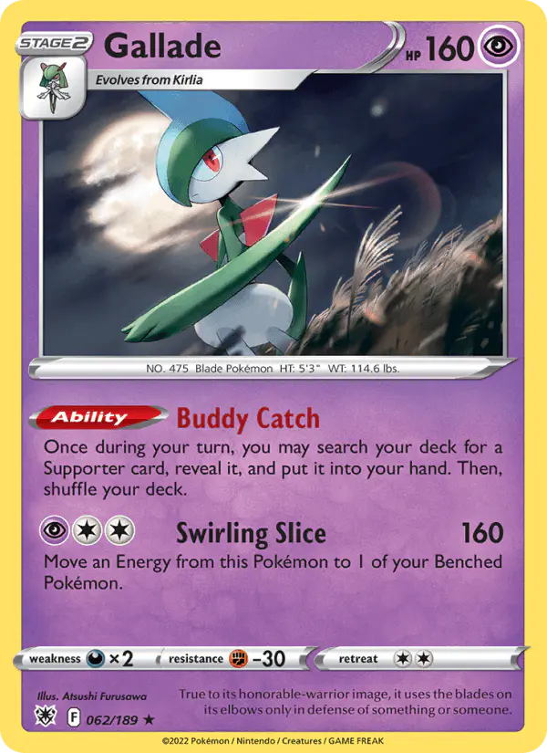 Carta Gallade 062/189 de Astral Radiance